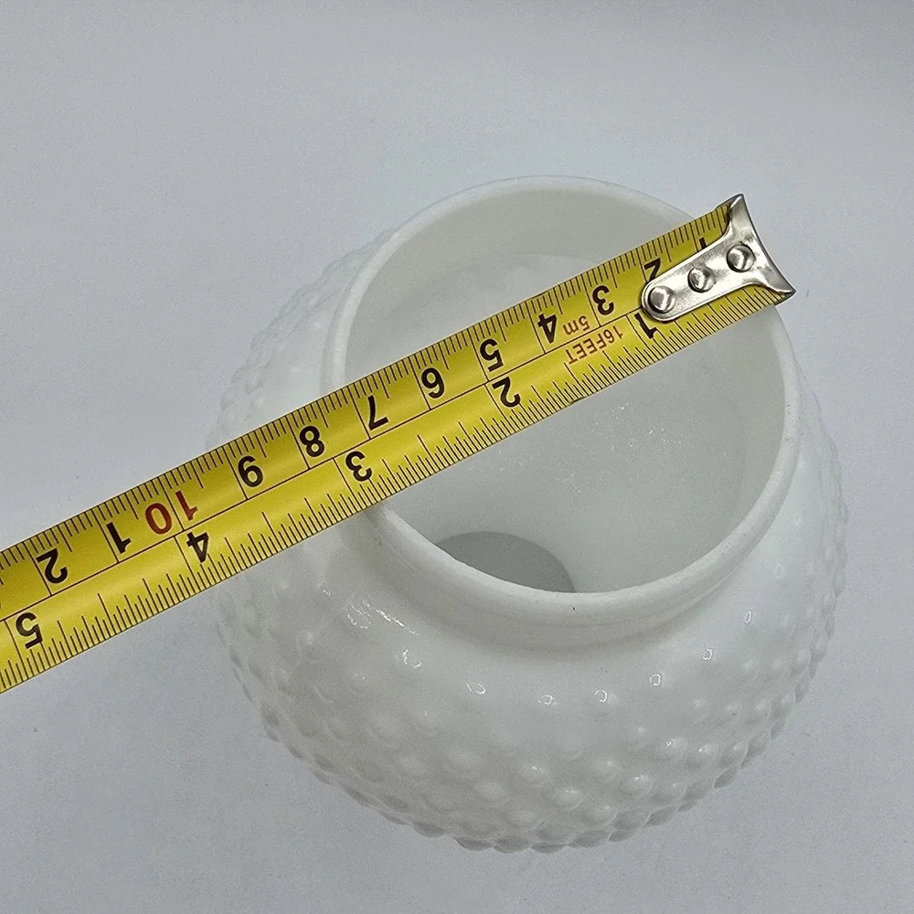 Vintage Scalloped Milk Glass Hobnail Hurricane Lamp Chimney Shade For 3